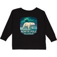 thumbnail image 3 of Inktastic North Pole Alaska Polar Bear Aurora Boys or Girls Long Sleeve Toddler T-Shirt, 3 of 5