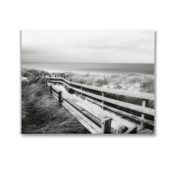 Stupell Industries Coastal Boardwalk Landscape Landscape Photography Gallery Wrapped Canvas Art Print Wall Art, 20 x 16