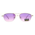 thumbnail image 2 of Womens Boyfriend Style Narrow Rectangular Half Rim Pilots Sunglasses Gold Purple Pink, 2 of 4