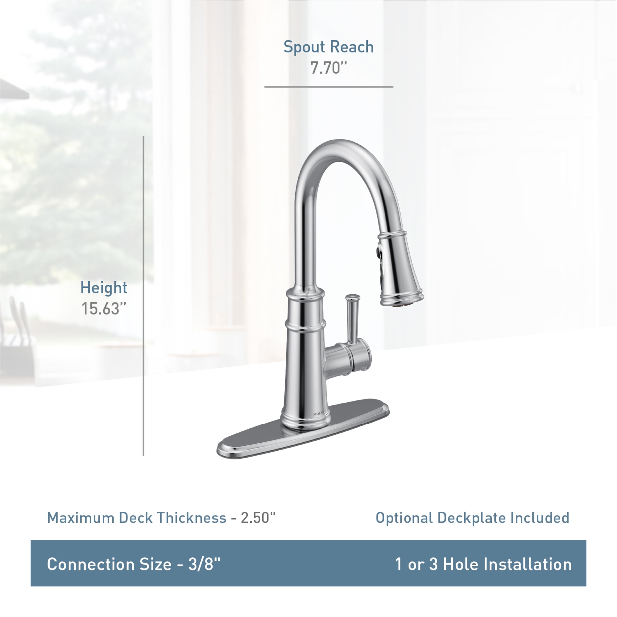 Moen 7260BL Belfield Single Handle Pull Down Kitchen Faucet in Matte Black