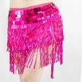 thumbnail image 5 of AGWOLF Sequin Skirt for Women Glitter Mermaid Mini Skirts Sparkly Belly Dance Hip Scarf Music Party Rave Wrap Skirt, 5 of 5