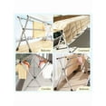 thumbnail image 4 of 1pc Heavy Duty Stainless Steel Foldable Clothes Drying Rack - 78.7In, Indoor/Outdoor, Collapsible & Space-Saving With Hooks | For Apartments/Small Spaces, Great Gift For Students/Travelers​, 4 of 10