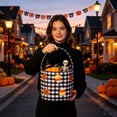 thumbnail image 6 of Halloween Candy Basket Reversible Fabric Treat Bucket 8.8x9.0in with Handle Cute Ghost Skull Print for Trick or Treat by OVFUIZ, 6 of 6