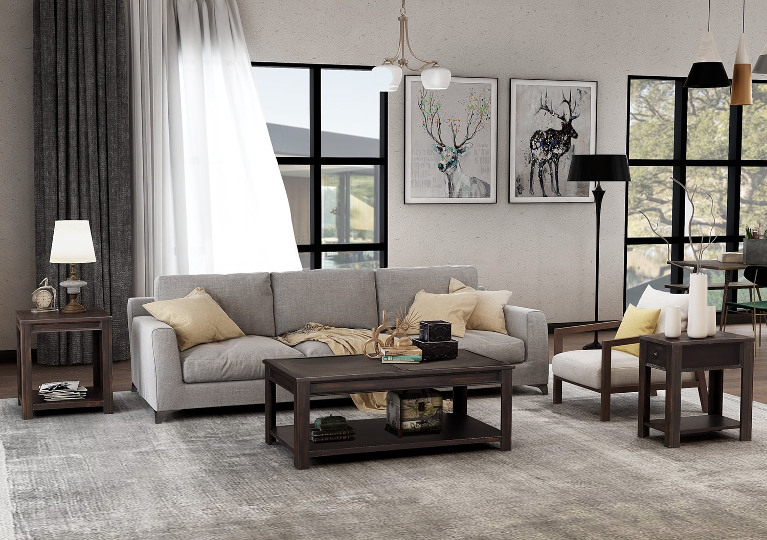 Wood Wood Top Coffee Table Sets of 3 Clearance! SEGMART ... on {keyword}