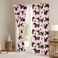 thumbnail image 3 of Homewish Funny Dachshund Animal Blackout Curtains,Dog Paw Print Curtains Pack of 2 (42x84 Each),Pink, 3 of 6