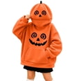 thumbnail image 6 of Halloween hoodie for kids, cute pumpkin hoodie for boys and girls, Long Sleeve Pullover Hooded Top with Front Pocket, Halloween out for kids, 6 of 7