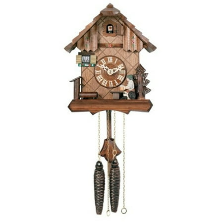 River City Clocks One Day Chalet Style Cuckoo Clock with Beer Drinker Raising His Mug