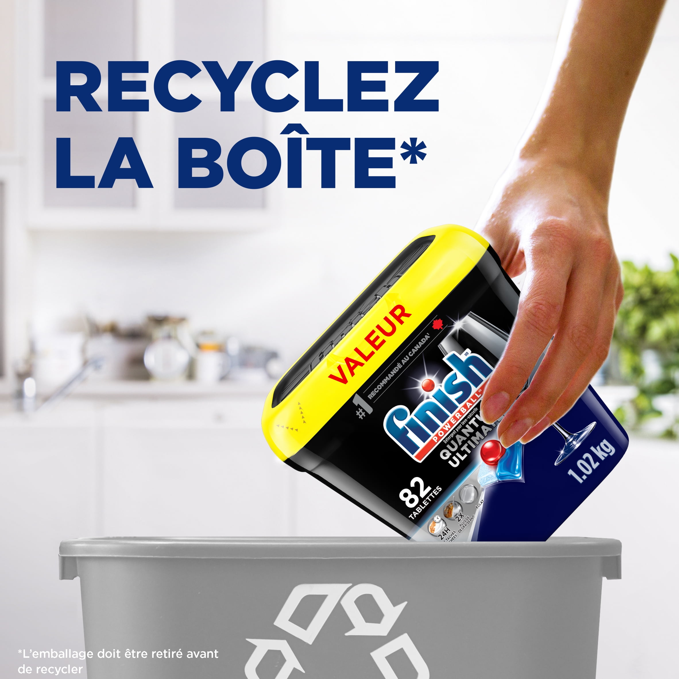 Finish® Quantum Ultimate® Dishwasher Detergent Pods, No Pre Rinse needed, for Deep Clean & Sparkling Shine, 82 Tabs