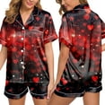 thumbnail image 2 of Yuncity Women Valentine's Day Pajamas Silk Satin Heart Two Piece Pj Sets Button Down Pj Sets Pjs Sleepwear Xxl, 2 of 5
