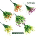 thumbnail image 2 of WILLBOND 12 Bundles Artificial Flowers Outdoor, UV Resistant Faux Artificial Plants Shrubs Plastic Flower Bulk for Hanging Planter Porch Window Home Spring Summer Decor(Yellow, Orange, Fuchsia), 2 of 10