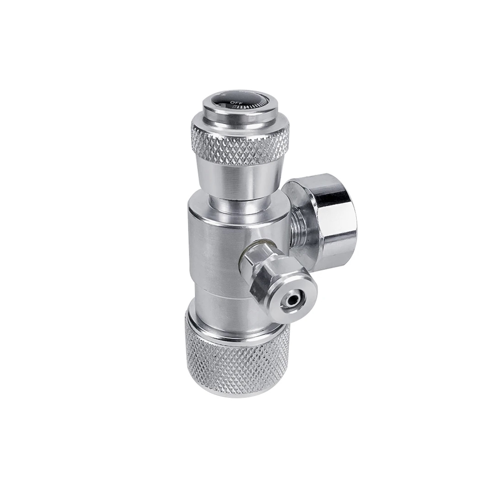 CO2 flow Regulator Needle Valve with Mini Gauge 0-2000PSI Gas flow Rate Control W21.8 Thread ,Durable Brass Construction