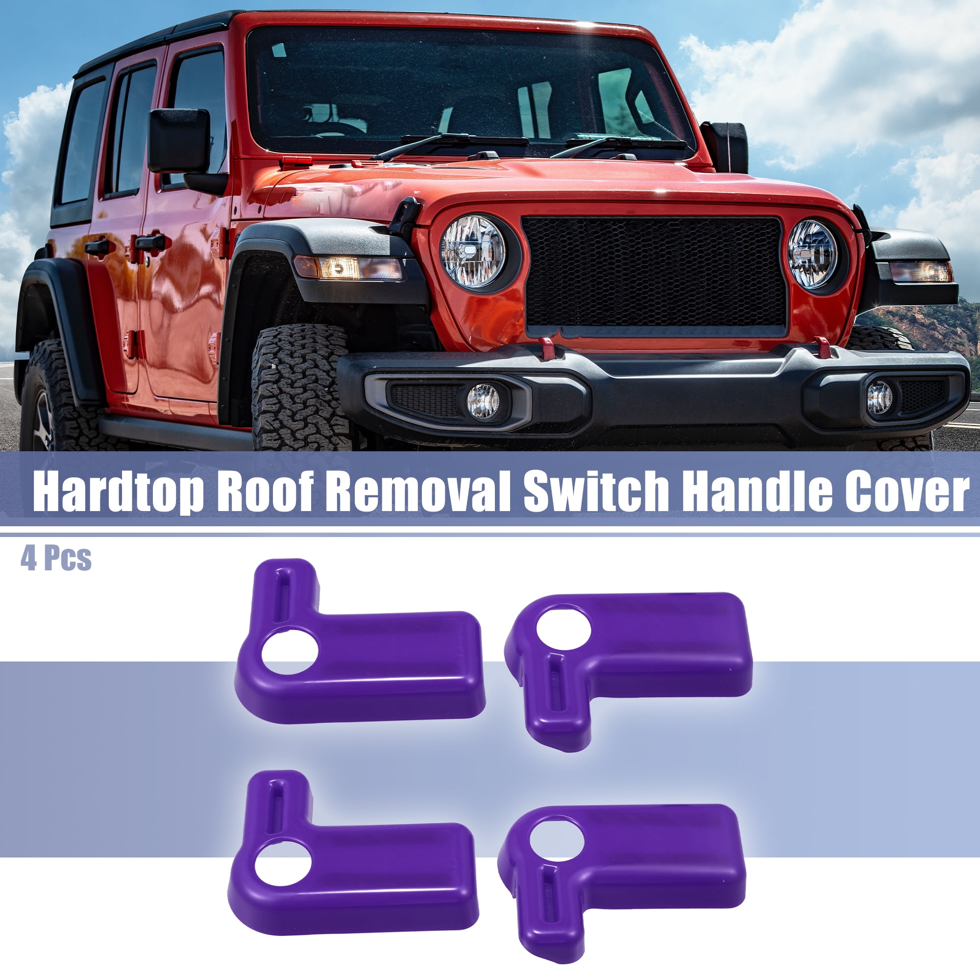 Unique Bargains 4pcs Hardtop Roof Removal Switch Handle Cover for Jeep Wrangler JK JKU 2007-2017 Purple