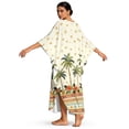 thumbnail image 2 of Xixirimido Tropical Palm Tree Hibiscus Print Womens Plus Size Kaftan Dress V Neck Batwing Sleeve Beach Cover Up Swimsuit Coverups Summer Lounge Caftan Dress, 2 of 7