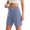 thumbnail image 3 of LILIYA Yoga Shorts for Women Wide Leg Capris Shorts High Waisted Pockets Loose Stretchy Breathable Shorts Lightweight Soft Comfy Casual Summer Shorts, 3 of 9