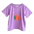 thumbnail image 5 of Gubotare Toddler Girls Clothes Girls Super Soft Short Sleeve T Shirts Print Cute Design (Purple,Size 2-3 Years), 5 of 5