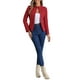 thumbnail image 2 of Blazers Abiertos Inspire Chic para Mujeres, Chaqueta de Oficina de Manga Larga Casual con Botones, XL Rojo, 2 of 6
