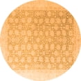 thumbnail image 1 of Ahgly Company Indoor Round Oriental Orange Modern Area Rugs, 4' Round, 1 of 4