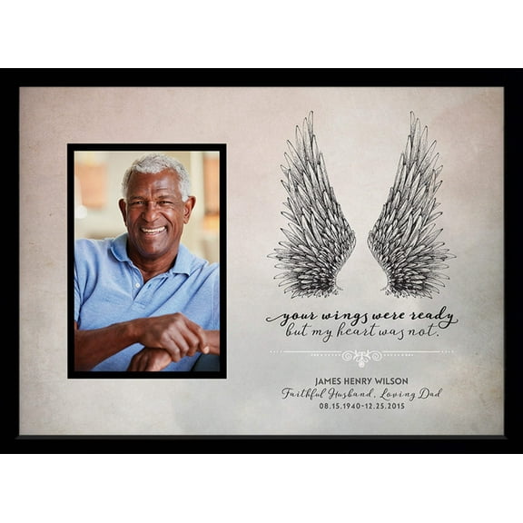 Your Wings | Personalized Memorial, Grief, Sympathy, Bereavement, Condolence, Celebration of Life Gift Print or Framed Print | Photo Style I