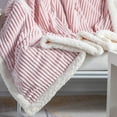 DISSA Sherpa Fleece Blanket Soft Pink and White Throw Blanket Cozy