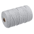 thumbnail image 1 of Unique Bargains Cotton Rope Twine String Twisted Braided Cord, Light Grey 200m/218 Yard for Wall Hanging, Macrame Knotting, 1 of 7