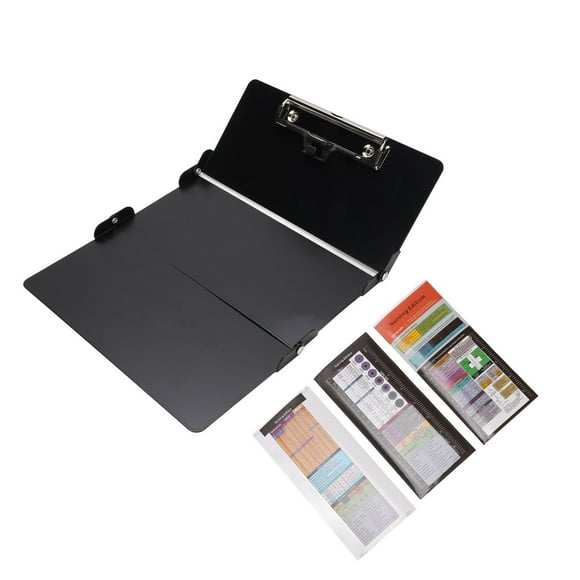 Pen Nursing Clipboard Aluminium Alloy and PVC Portable Trifold Clinical Clipboard with Clips and Pen Holder for Students