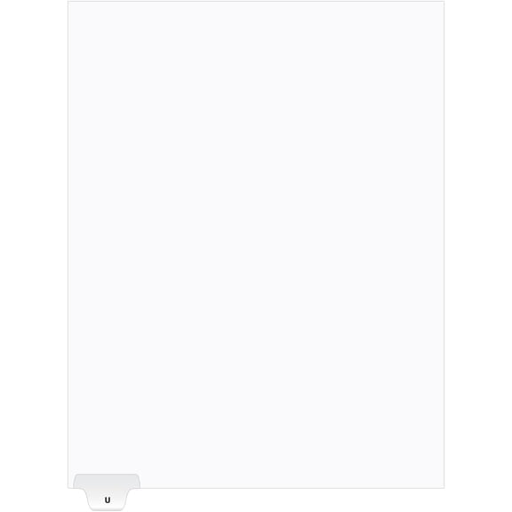 Exhibitindexes® Bottom Letter Tabs (no exhibit) White, 25 Count| Made in the USA
