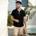 thumbnail image 6 of HAOMEILI Men's Button Down Shirts Short Sleeve Casual Shirts Summer Beach Shirts Vacation Wedding Shirts with Pocket, 6 of 7