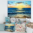 thumbnail image 2 of Designart 'Sunrise Glow On The Ocean Waves I' Nautical & Coastal Framed Canvas Wall Art Print, 2 of 5