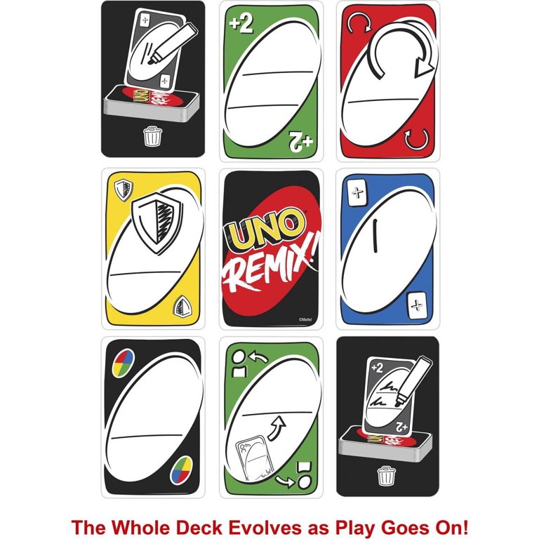 UNO - Classic Colour & Number Matching Card Game - 112 Cards - Customizable  & Erasable Wild - Special Action Cards Included - Gift for Kids 7+, W2087