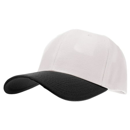 Two Tone Hat Cap - Enimay Baseball Hat Solid Plain & Two Tone Cap Curved Bill Adjustable Outdoor Sport Hat Two Tone White Black One Size
