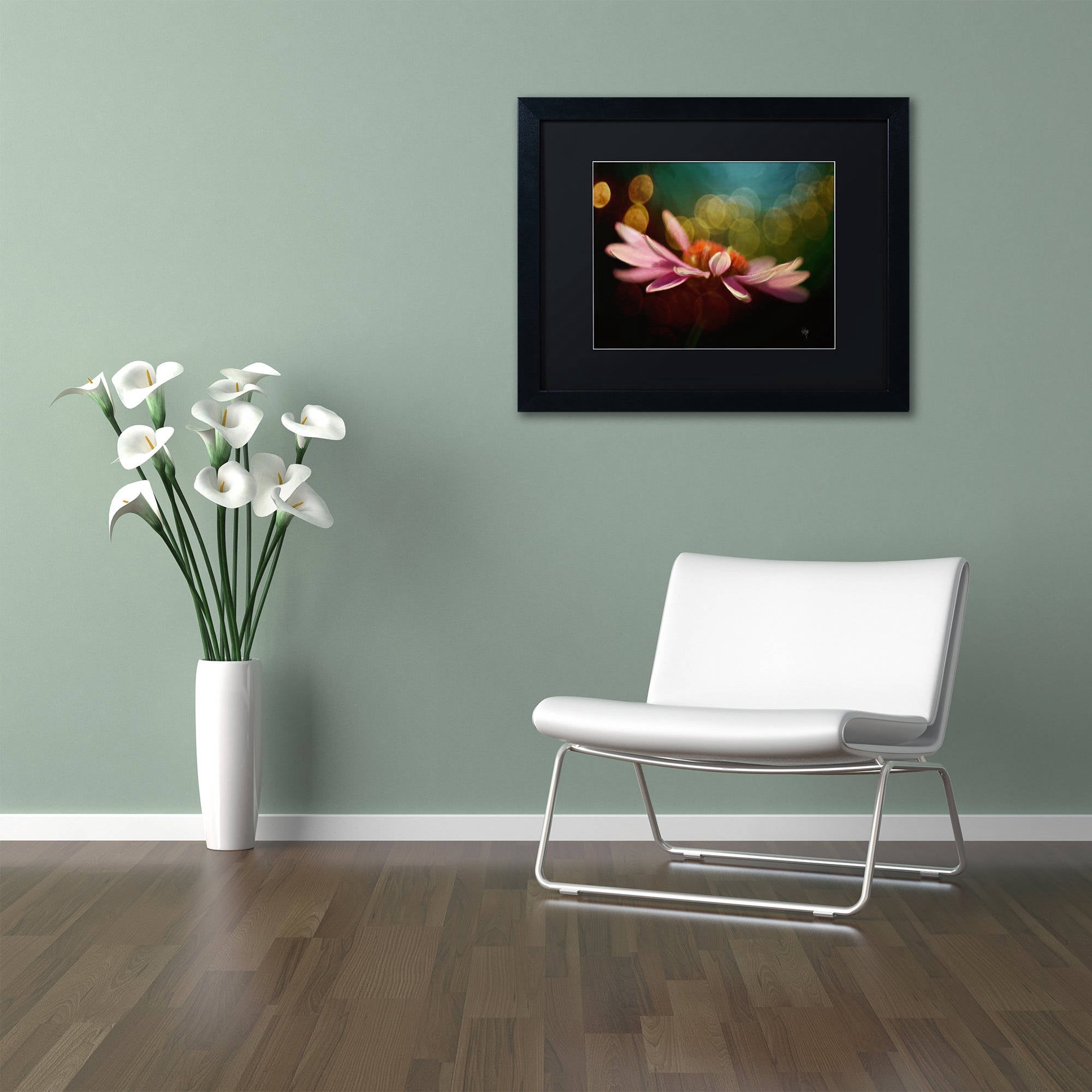 Trademark Fine Art "The Secret World of Coneflowers" Canvas Art by Lois Bryan Black Matte, Black Frame