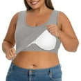 thumbnail image 1 of Yubnlvae Plus Size Cami with Built in Bra Womens Tank Tops Basic Camisole Vest Tank Tops with Built-In Shelf Bra Stretch Undershirtsclearance! Solid, Round Neck, Grey, 3Xl, 1 of 9