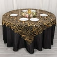 thumbnail image 3 of Efavormart 72"x72" Black Gold Wave Embroidered Sequin Table Overlay, Sparkly Square Table Topper, 3 of 6