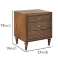 thumbnail image 4 of Traditional Style 3 Drawers Wood Nightstand By Inverness- Brown, 4 of 6