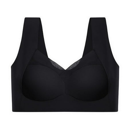 

QWZNDZGR 2023 Seamless Women Bras Large Size Sports Tops Support Show Small Comfortable No Steel Ring Underwear Yoga Fitness Sleep Vest