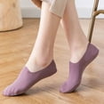 thumbnail image 3 of ZHENHONG Slipper Socks for Women 1 Pairs Women's Solid Ice Silk Socks Breathable Invisible Socks Non Slip Socks Low Socks, 3 of 4