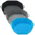 thumbnail image 3 of WEAVILUX Nonstick Silicone Air Fryer Pad Heat Resistant Easy Clean Assorted Color 3Pcs, 3 of 8