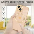 thumbnail image 6 of Magnetic for iPhone 14 Case [Compatible with Magsafe] Cute Love Luxury Plating Edge Bumper Case with Full Camera Lens Case for iPhone 14 Phone Case, Pink (6.1"), 6 of 12