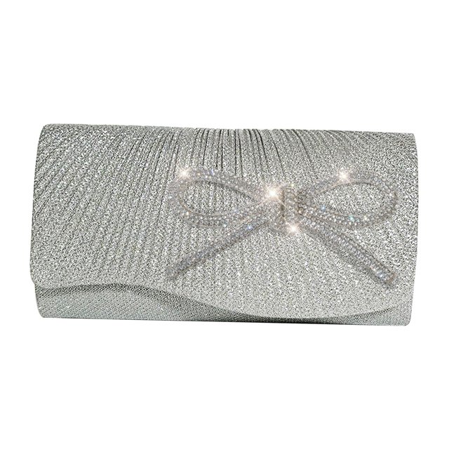 Cartera de mano tipo sobre jinwen para mujer plata