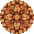 thumbnail image 1 of Ahgly Company Indoor Round Patterned Neon Orange Area Rugs, 6' Round, 1 of 6