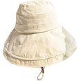 thumbnail image 2 of RV Sombrero de Playa para Mujer Sombrero de Verano Sombrero de Playa de ala Ancha Plegable Sombrero de jardín SPF UPF50, Beige Rojo Verde, 2 of 5
