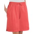 thumbnail image 1 of Falda pantalón de punto de algodón con cordón ajustable y cintura elástica para mujer - Ropa informal de verano, coral, talla M, 1 of 4