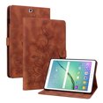 thumbnail image 2 of FJLBDE Case for Samsung Galaxy Tab S2 9.7 inch 2015 SM-T810, Embossed Flower PU Leather Flip Wallet Folio Stand Cover, Brown, 2 of 7