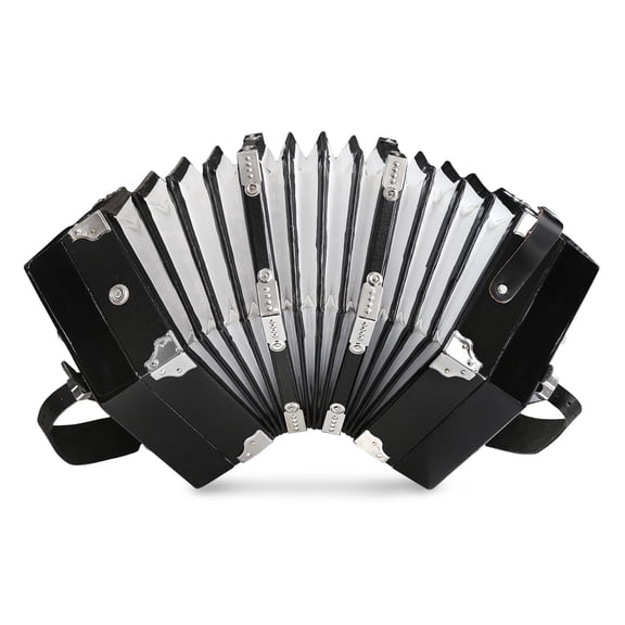 Concertinas,20-Key Accordion for Adults, Professional Accordion for Beginners, Adjustable Hand Straps, Instrument Accessories (Black)