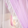 thumbnail image 4 of 4 Corners Post Ruffle Princess Bed Canopy Curtain-Double Layer Cozy Drape Netting 4 Opening Mosquito Net for Girls Adults Bedroom Decoration (Double-Purple, 59" W*82" L*82"*H/(Queen)), 4 of 14
