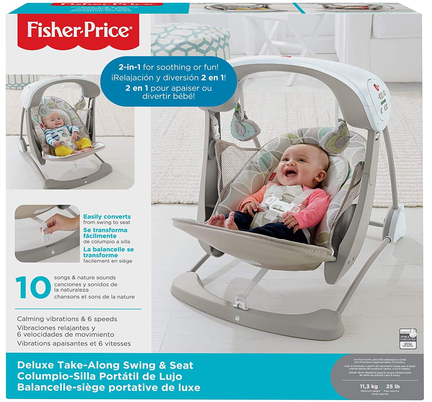 Fisher Price Deluxe Take Along Swing Seat Item Arrives In Frustration Free Easy To Open Packaging That S 100 Percent Recyclable For A Gift Ready Box Select By Visit The Fisherprice Store Walmart Com