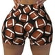 thumbnail image 2 of Fotbe Brown Football On Black Shorts Sin Costuras – Shorts Deportivos de Cintura Alta para Mujer, Elásticos para Gimnasio, Yoga, Running o Ciclismo-Large, 2 of 8