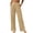 Khaki(Pants), variant on GUACER No Boundarie High Waisted Cotton Linen Pants for Women Flat Front Casual Wide Leg Summer Palazzo Trousers with Pockets