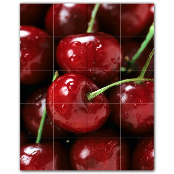 Picture-Tiles.com: Fruit Ceramic Tile Wall Mural WAL500694-45S. 17"W x 21.25"H using (20) 4.25" x 4.25" Ceramic Tiles-Satin Finish
