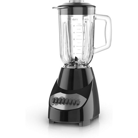 Countertop Blender with 6-Cup Glass Jar, 10-Speed Settings, Black